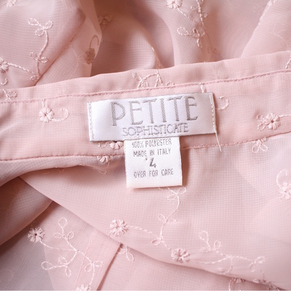 Vintage Sheer Pink Long Sleeve Button-Up - Picture 5 of 7